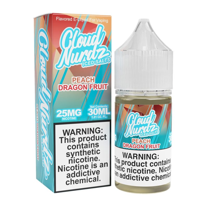 cloud nurdz iced salts peach dragonfruit ejuice 621213