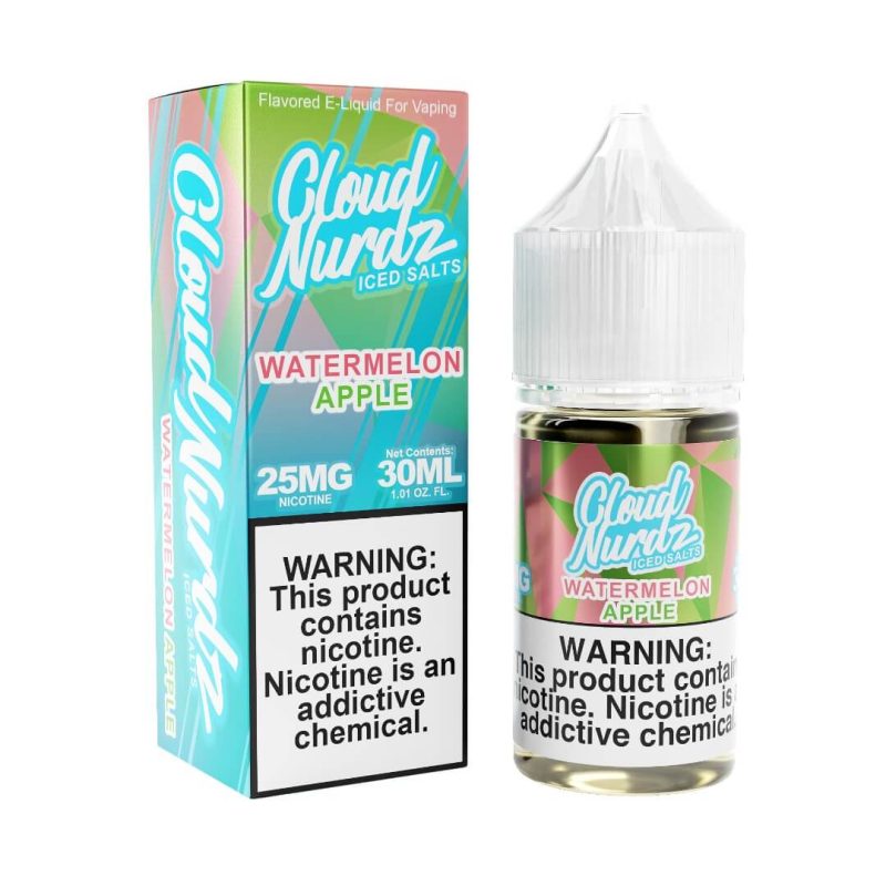 cloud nurdz iced salts watermelon apple ejuice 459343