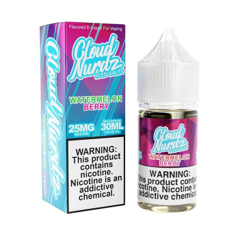 cloud nurdz iced salts watermelon berry ejuice 446002