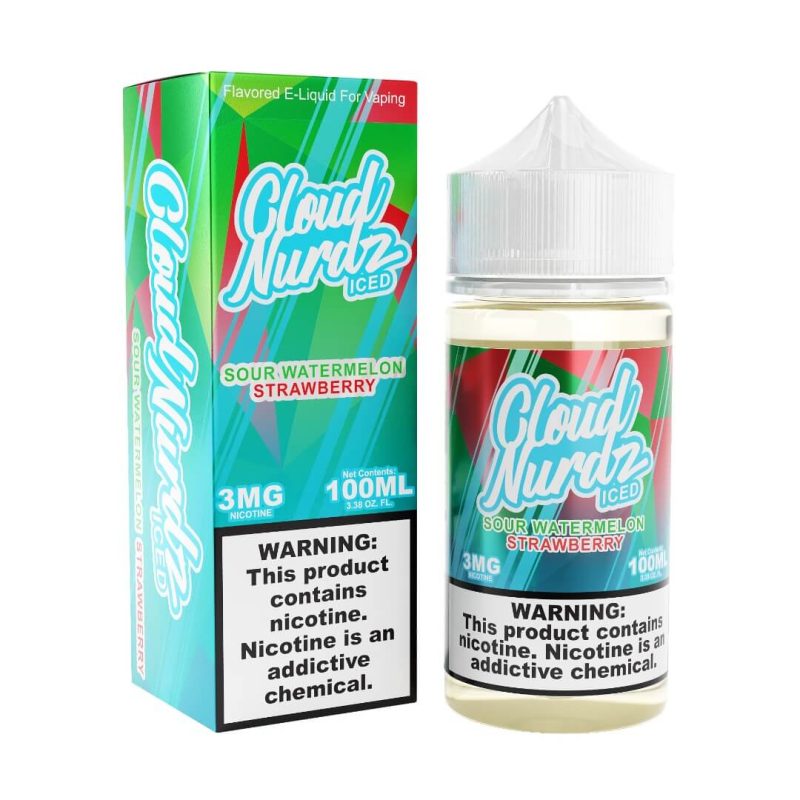 cloud nurdz iced sour watermelon strawberry ejuice 116035