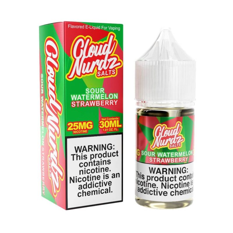 cloud nurdz salts sour watermelon strawberry ejuice 819624